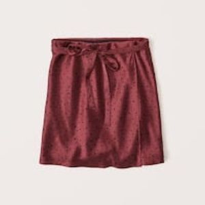 Abercrombie & Fitch Satin Wrap Mini Skirt A-Line
